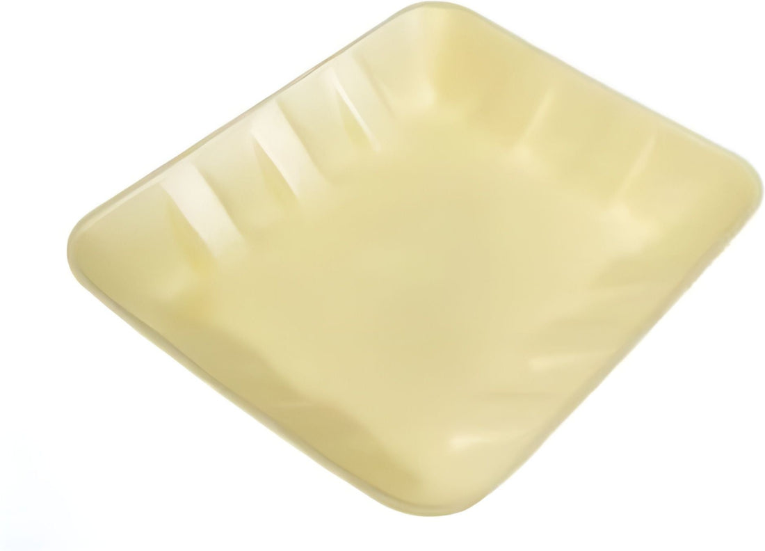 ProAmpac - 9.125" x 7.125" x 1.25" 4D Yellow Foam Meat Trays, 500 Per Case - 201004DY00