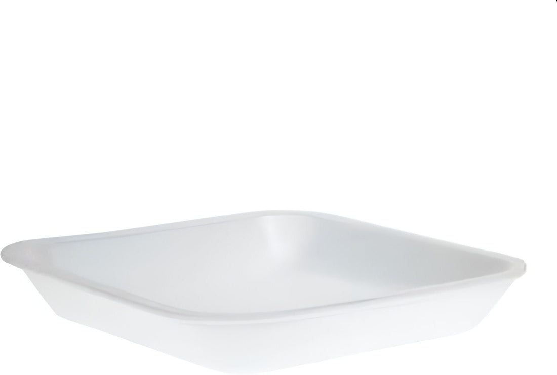 ProAmpac Inc - 5.88" x 5.88" x 1" 14 White Foam Meat Trays, 500 Per Case - 20114W5000