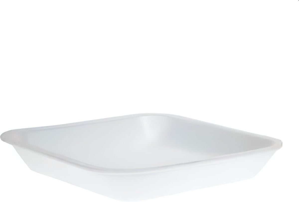 ProAmpac Inc - 5.88" x 5.88" x 1" 14 White Foam Meat Trays, 500 Per Case - 20114W5000