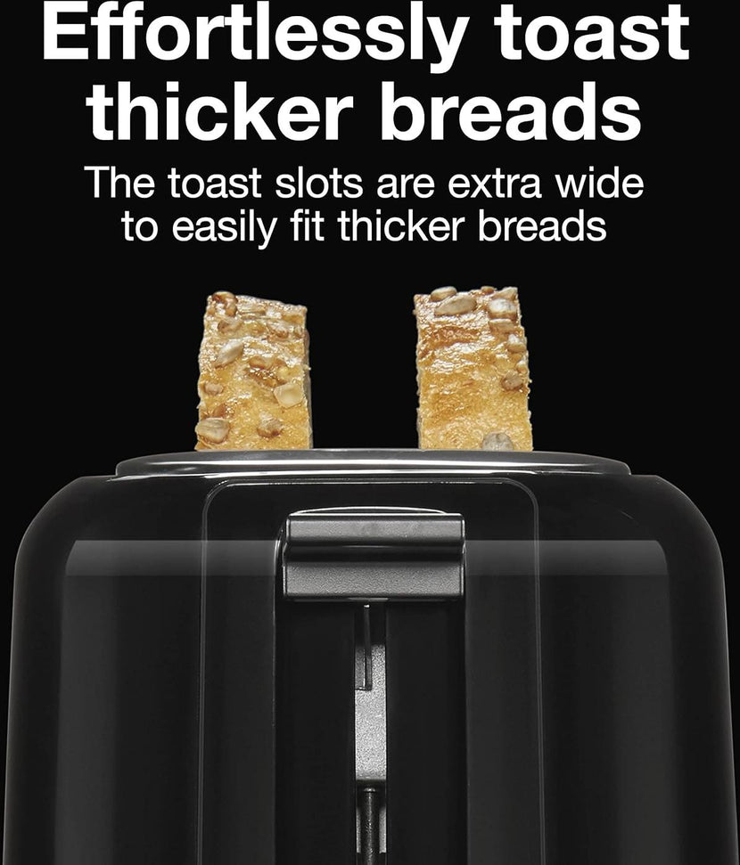 Proctor Silex Commercial - 10.3" 2 Slice Extra Wide Slot Toaster with Cool Wall Black - 22215G