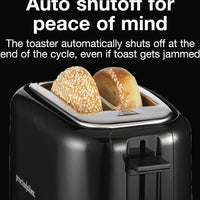 Proctor Silex Commercial - 10.3" 2 Slice Extra Wide Slot Toaster with Cool Wall Black - 22215G