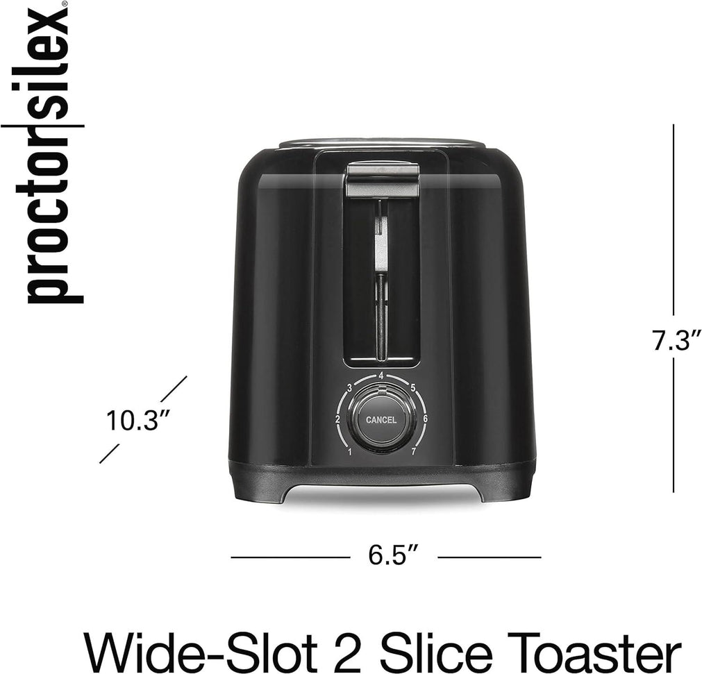 Proctor Silex Commercial - 10.3" 2 Slice Extra Wide Slot Toaster with Cool Wall Black - 22215G