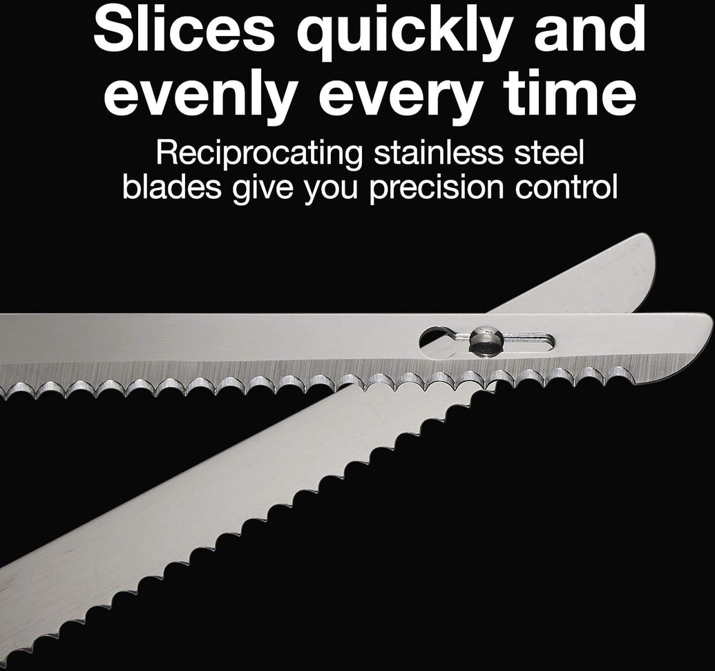 Proctor Silex Commercial - 17.1" White Easy Slice Electric Knife With Stainless Steel Reciprocating Blades - 74311PS