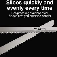 Proctor Silex Commercial - 17.1" White Easy Slice Electric Knife With Stainless Steel Reciprocating Blades - 74311PS