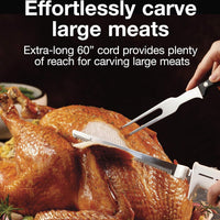 Proctor Silex Commercial - 17.1" White Easy Slice Electric Knife With Stainless Steel Reciprocating Blades - 74311PS