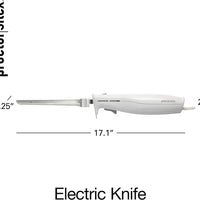 Proctor Silex Commercial - 17.1" White Easy Slice Electric Knife With Stainless Steel Reciprocating Blades - 74311PS