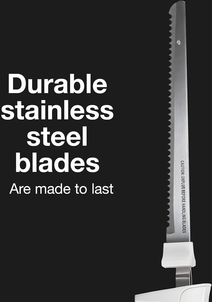 Proctor Silex Commercial - 19" White Electric Knife With Stainless Steel Reciprocating Blades - 74312