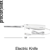 Proctor Silex Commercial - 19" White Electric Knife With Stainless Steel Reciprocating Blades - 74312