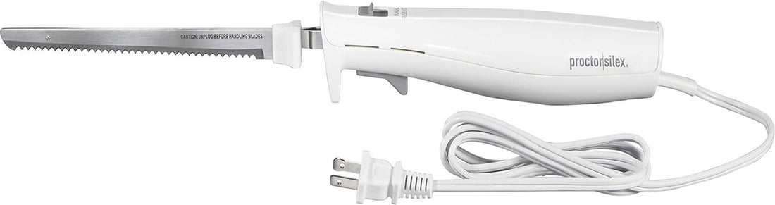 Proctor Silex Commercial - 19" White Electric Knife With Stainless Steel Reciprocating Blades - 74312