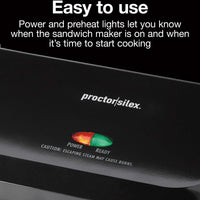 Proctor Silex Commercial - 2-in-1 Panini Press & Compact Grill - 25440PSC