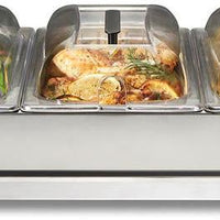 Proctor Silex Commercial - 3 Removable Domed Lids Stainless Steel Buffet Server/Warming Tray - 34300R