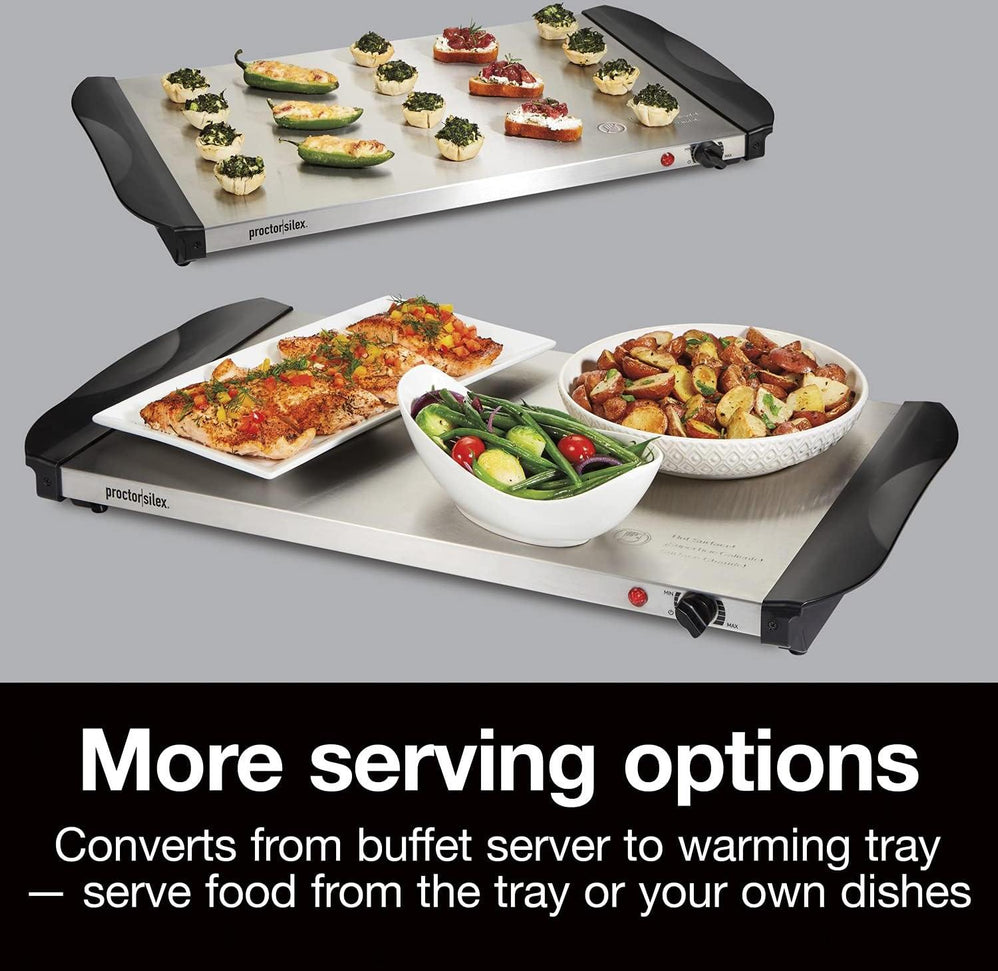 Proctor Silex Commercial - 3 Removable Domed Lids Stainless Steel Buffet Server/Warming Tray - 34300R
