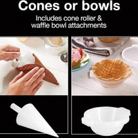 Proctor Silex Commercial - 7.5" White Cone and Ice Cream Bowl Waffle Maker with Browning Control - 26410