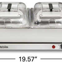 Proctor Silex Commercial - Double Buffet Server With Domed Lids - 34320