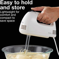 Proctor Silex Commercial - Easy Mix 5 Speed White Hand Mixer - 62515PS