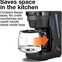 Proctor Silex Commercial - FrontFill Compact 12 Cup Black Coffee Maker - 43680PS