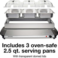 Proctor Silex Commercial - Triple Buffet Server With Domed Lids - 34300RG