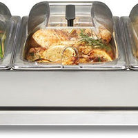 Proctor Silex Commercial - Triple Buffet Server With Domed Lids - 34300RG