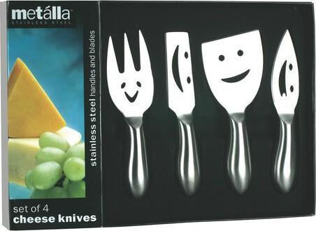 Prodyne - Faces Cheese Knives - Stainless Steel (Set of 4) - 17617