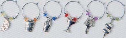 Prodyne - Martini Bar (Silver) Pewter Wine Glass Charms - 17484