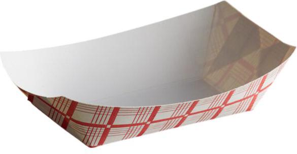 R J Schinner - #100 Nova 1 lb Red Plaid Paper Food Tray PFAS Free, 1000/cs - NFT100