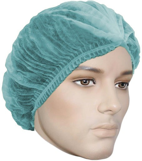 RONCO - 21" Blue Non-woven Polypropylene Pleated Bouffant Caps, 250/pk - 775