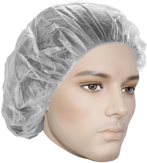 RONCO - 21" White Non-woven Polypropylene Bouffant Hairnets Cap, 100/pk - 170-21