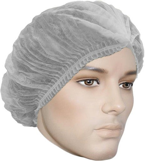 RONCO - 24" White Non-woven Polypropylene Bouffant Hairnets Cap, 100/Pk - 7024W