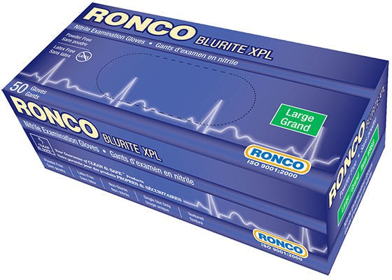 RONCO - Blue Nitrile Gloves, 100/Bx - 949