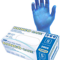 RONCO - Medium Blue Vinyl Gloves, 100/bx - 2133BF