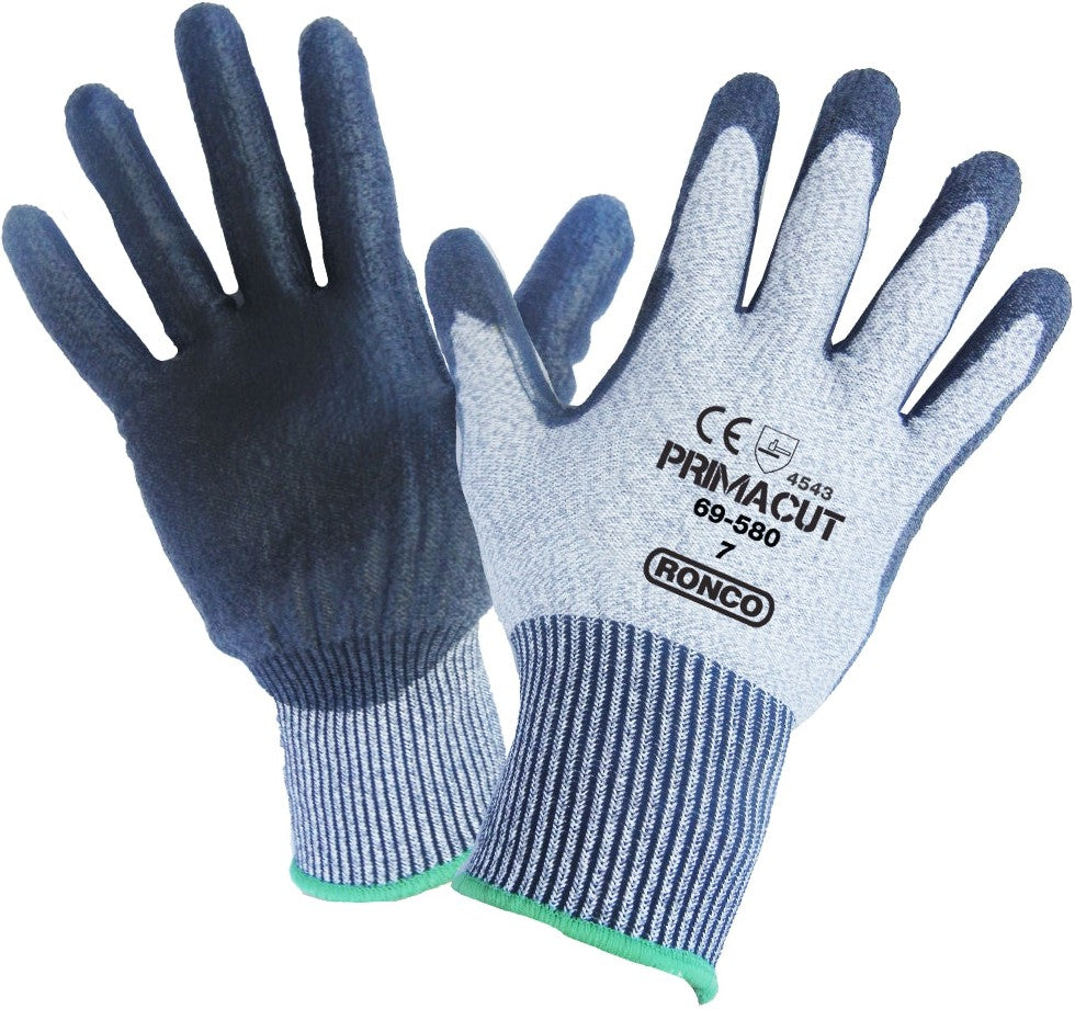 RONCO - Small Black & Grey Polyurethane Knitwrist Cuff Defensor Gloves - 69-580-07 (Special Order Item)