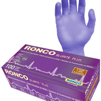 RONCO - Small Dark Blue Nitrile Powder-Free Blurite Plus Gloves, 100/bx - 966 (Special Order Item)
