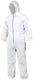 RONCO - White Large Non-woven Polypropylene Disposable Coverall with Hood, 50/Cs - 421-L