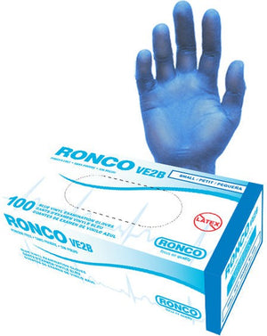 RONCO - X-Large Blue Vinyl Powder-Free Examination Gloves - 335XL