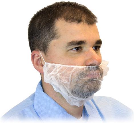 Ralston CanSafe - 18" White 100% Latex Free Beard Covers, 100/Bag - DBRD-1000