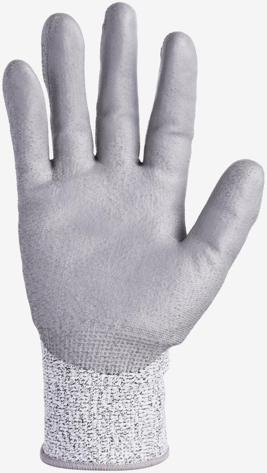 Ralston CanSafe - PU Coated Palm Cut Gray Resistant Gloves with White Hem - Level 3, 2X Size, 72 Pairs/Case - GS13-2X-CYPU