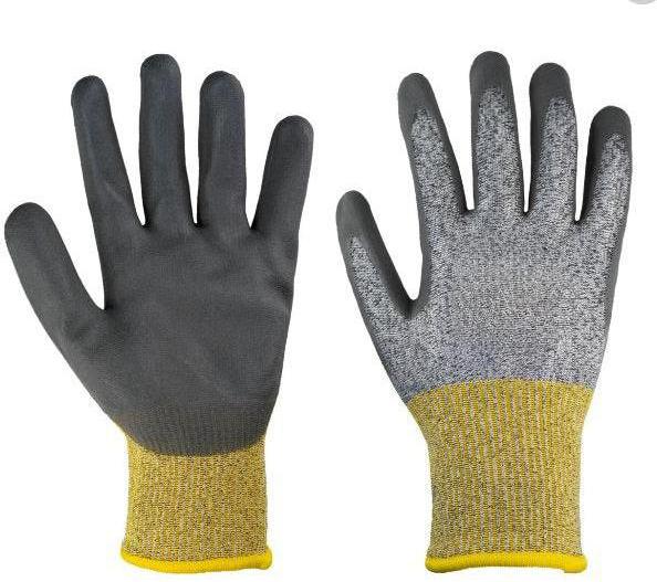 Ralston CanSafe - Small PU Coated Palm Cut Gray Resistant Gloves with Yellow Hem - Level 3, Pair - TSZGS13SMCYPU