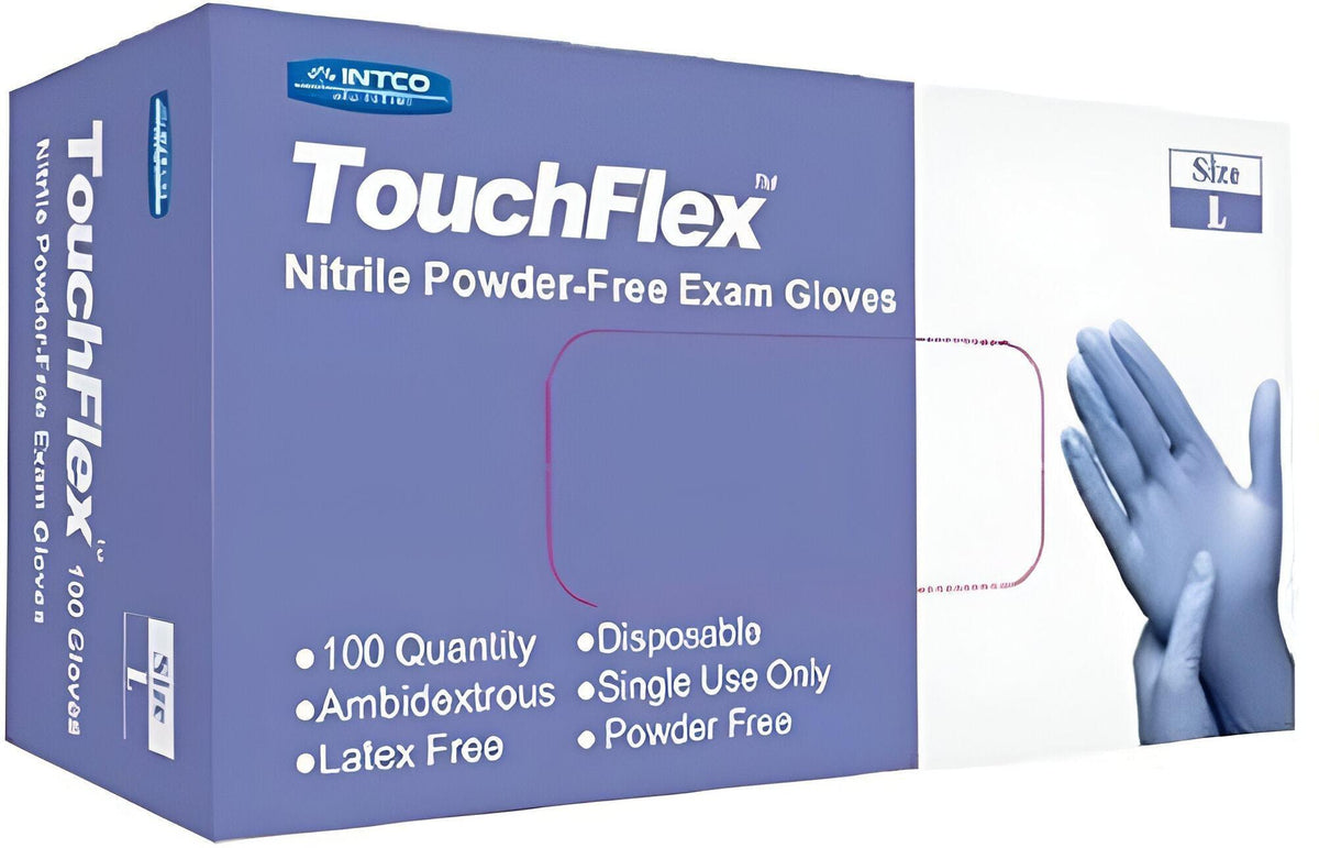 Ralston CanSafe - Touchflex Blue Large 5 mil Powder Free Nitrile Glove, 100/bx - TFGNP100L