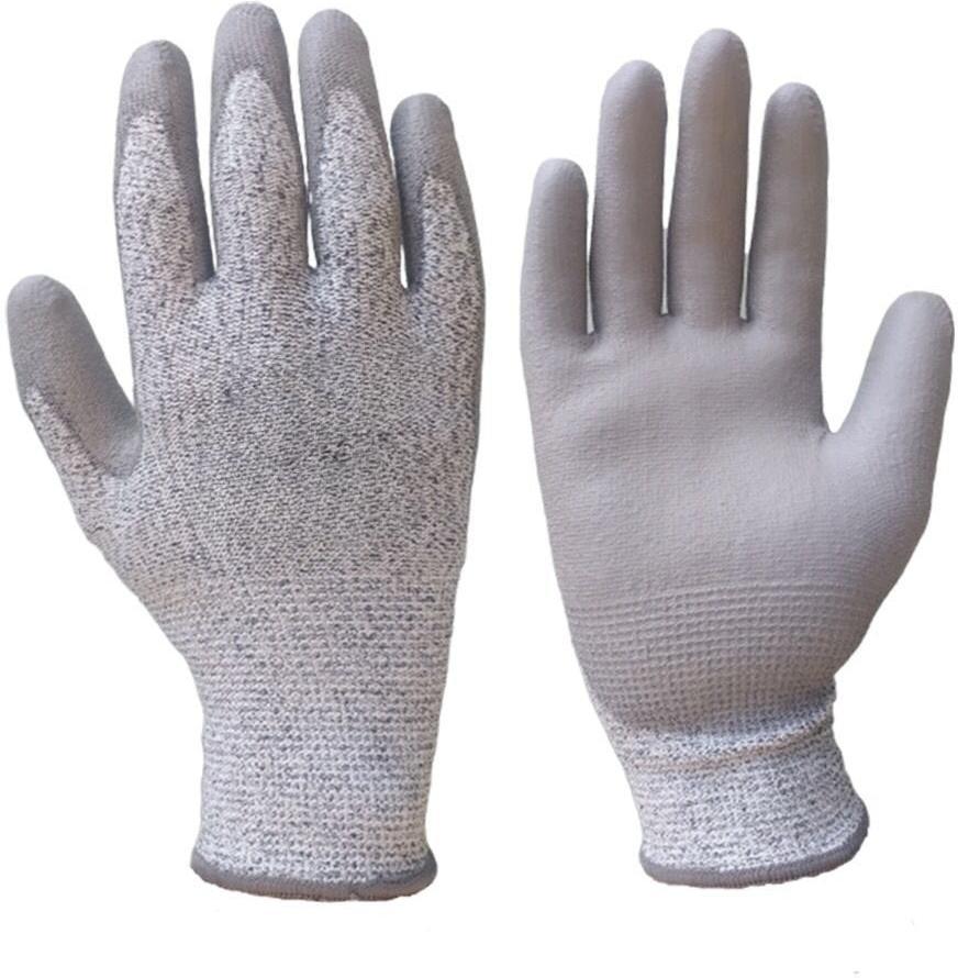 Ralston CanSafe - X-Large PU Coated Palm Cut Gray Resistant Gloves with White Hem - Level 3, 1 Pair - TSZGS13XLCYPU