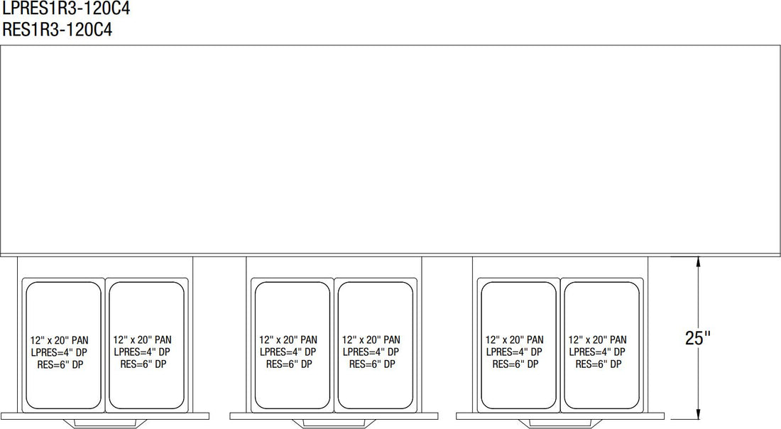 Randell - 120" Stainless Steel Six Drawers Refrigerated Chef Base With Marine Edge, Self-Contained - LPRES1x3-120C4 (Special Order 4-6 Weeks)