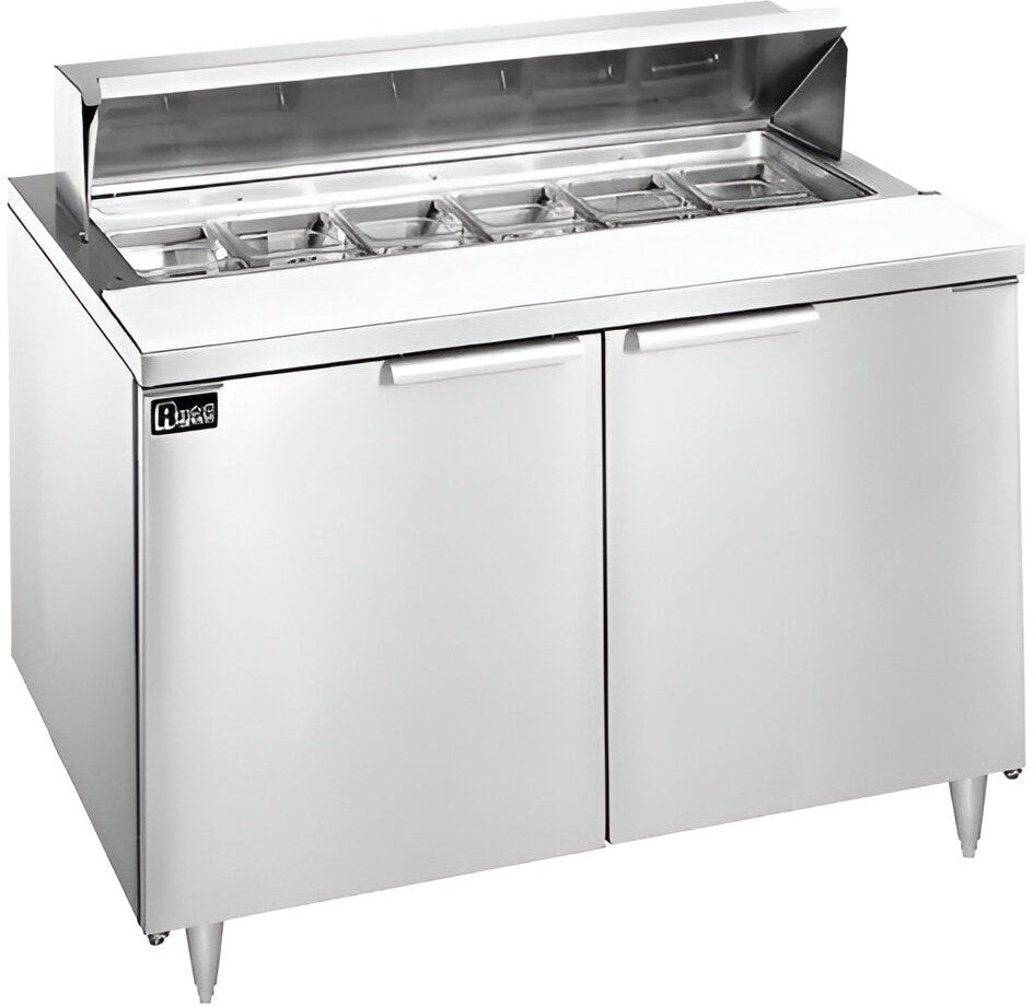 Randell - 36" Stainless Steel Two Door Sandwich/Salad Prep Table With 8 Pans - 9801-290 (Special Order 4-6 Weeks)
