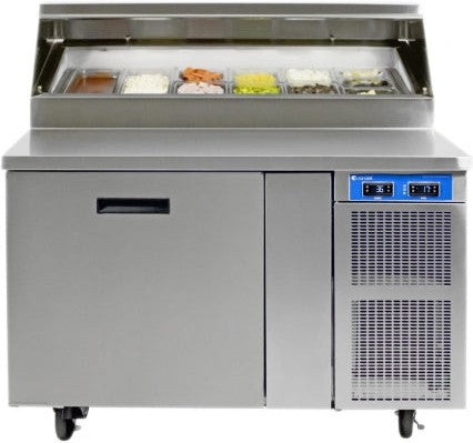 Randell - 48" Stainless Steel 1 Door Refrigerated Pizza Prep Table With 16" Poly Cutting Board - 8148N-290-PCB (Special Order 4-6 Weeks)