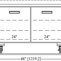 Randell - 48" Stainless Steel 2-Section Worktop Refrigerator With Two Doors - 9302-290 (Special Order 4-6 Weeks)