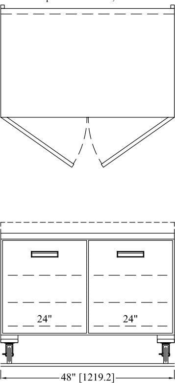 Randell - 48" Stainless Steel 2-Section Worktop Refrigerator With Two Doors - 9302F-290 (Special Order 4-6 Weeks)