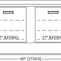 Randell - 60" Stainless Steel 2-Section Worktop Refrigerator With Two Doors - 9602-290 (Special Order 4-6 Weeks)