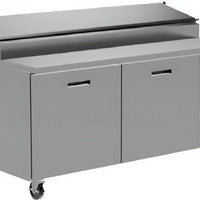 Randell - 68" Stainless Steel 2 Door Refrigerated Pizza Prep Table With Cold Wall Pan Rail - 8268W-290 (Special Order 4-6 Weeks)