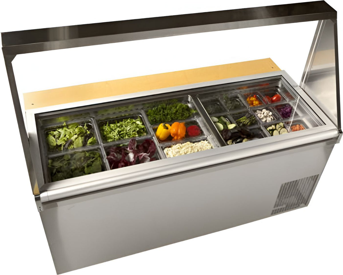 Randell - 72" Hinged Glass Cover For Prep Staions/Flat Top with Counter Protector And Led Light - SMCVRHGCP72 (Special Order 4-6 Weeks)