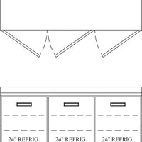 Randell - 72" Stainless Steel 3-Section Worktop Refrigerator With Three Doors - 9604-290 (Special Order 4-6 Weeks)