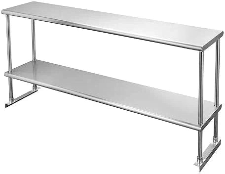 Randell - 72" Stainless Steel Deck Mounted Double Tier Overshelves For Prep Stations/Flat Top - SMDDT72 (Special Order 4-6 Weeks)