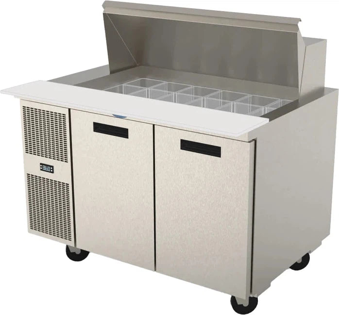 Randell - 72" Stainless Steel Mega Top Forced Air Sandwich Prep Table - PT72-30W-L (Special Order 4-6 Weeks)